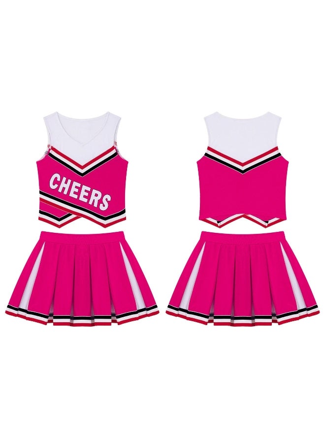 Kids Girls School Sport Game Costume Uniform Cheerleading Halloween Carnival Party Children Dress Sport Outfit 
