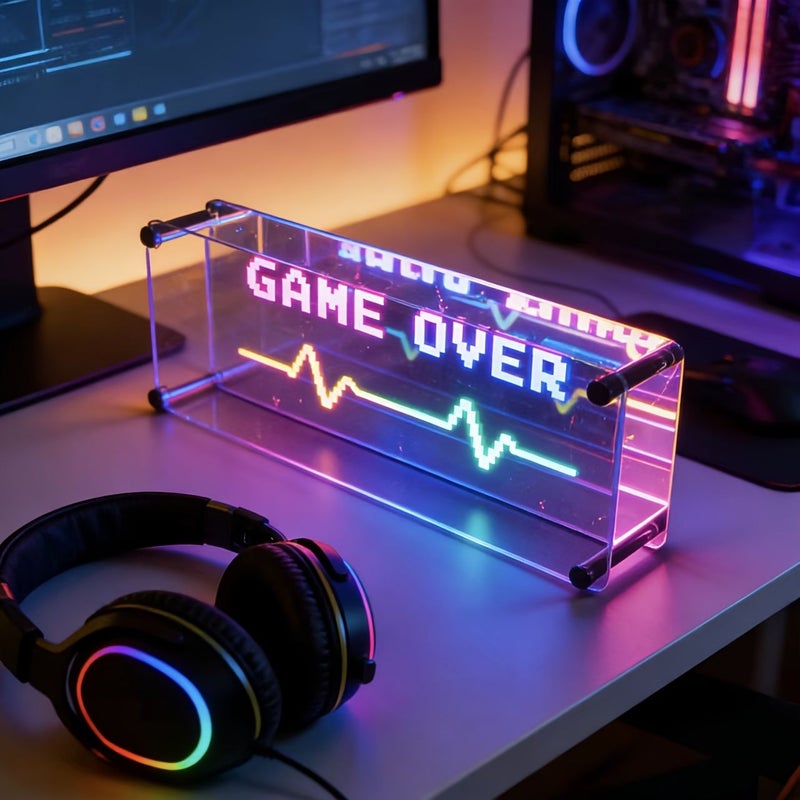شريط إضاءة RGB ثلاثي الأبعاد بمرآة لا نهائية للألعاب، حامل طيف RGB Pro، مصباح مكتبي LED أسفل الشاشة، ضوء ليلي محيطي USB لعصا التحكم، إكسسوارات إعدادات الكمبيوتر الرائعة لديكور غرفة الألعاب. - Image 5