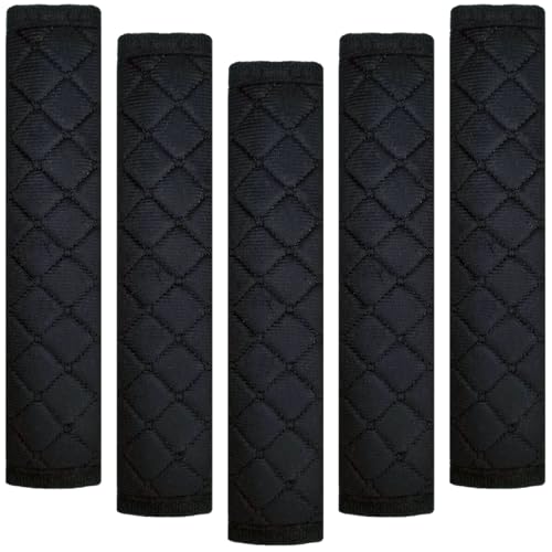 tecooller Car Seat Belt Cover Pad 5 Pack Seatbelt Covers for Car Accessories Soft Material Car Seat Strap Pads Black 1063 inches Universal Fit for All Vehicles Comfort for neck shoulders 5Black - Image 1
