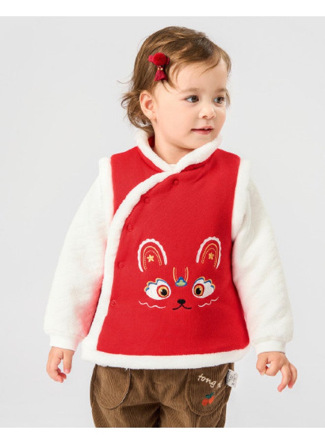 Tongtai Baby Cotton Vest, Autumn And Winter, Unisex Baby Cotton-padded Clothing, Children's Warm New Year Outfit, New Year's Top - Image 1