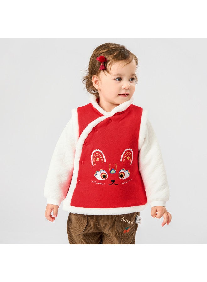 Tongtai Baby Cotton Vest, Autumn And Winter, Unisex Baby Cotton-padded Clothing, Children's Warm New Year Outfit, New Year's Top - Image 2