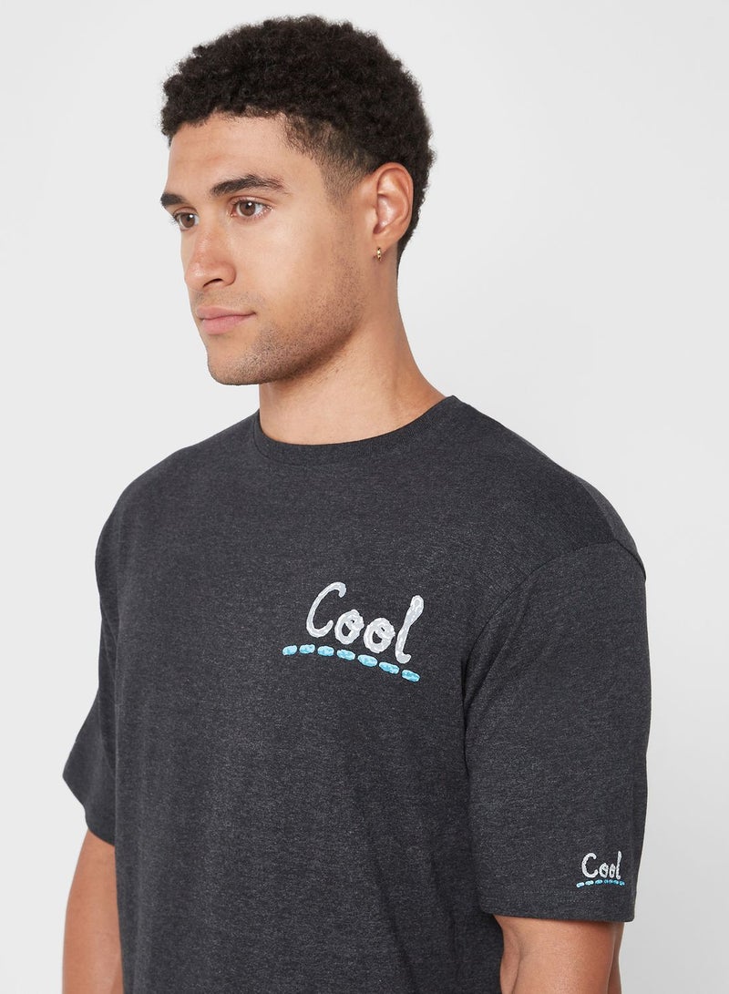 سفنتي فايف تيشيرت كبير الحجم مطرز برسومات - Image 3