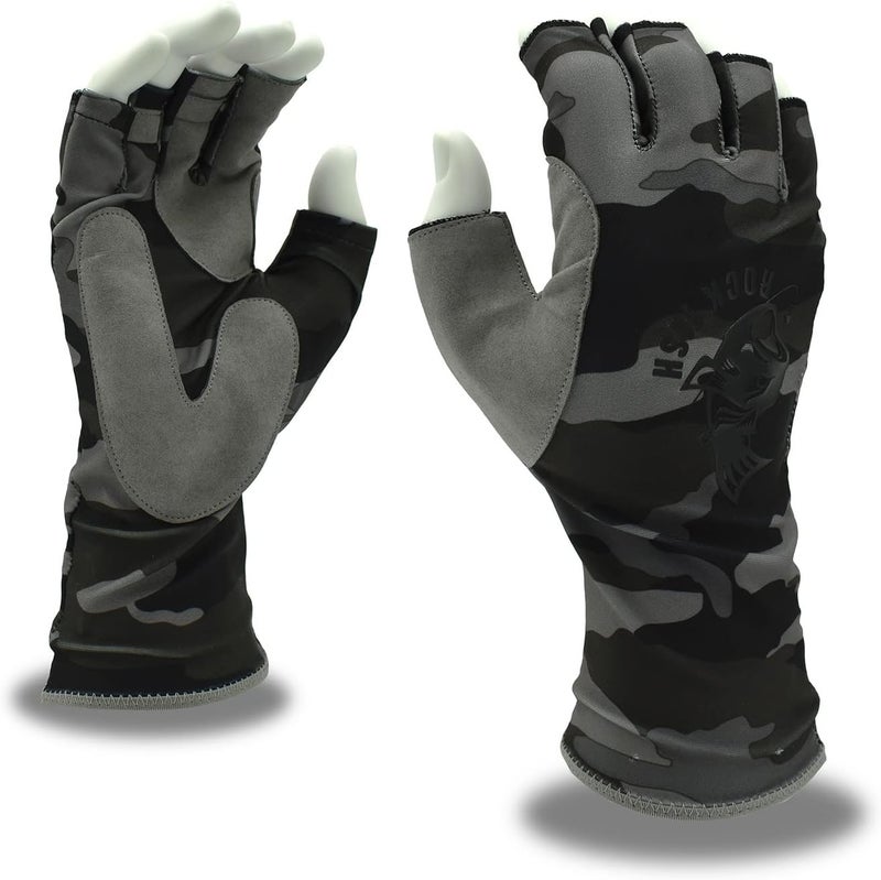 Cordova Rock Fish FP1000R HalfFinger Fishing Gloves with Extended Wrist and Synthetic Leather Palm Durable Salt  Fresh Water One Pair Large - Image 1