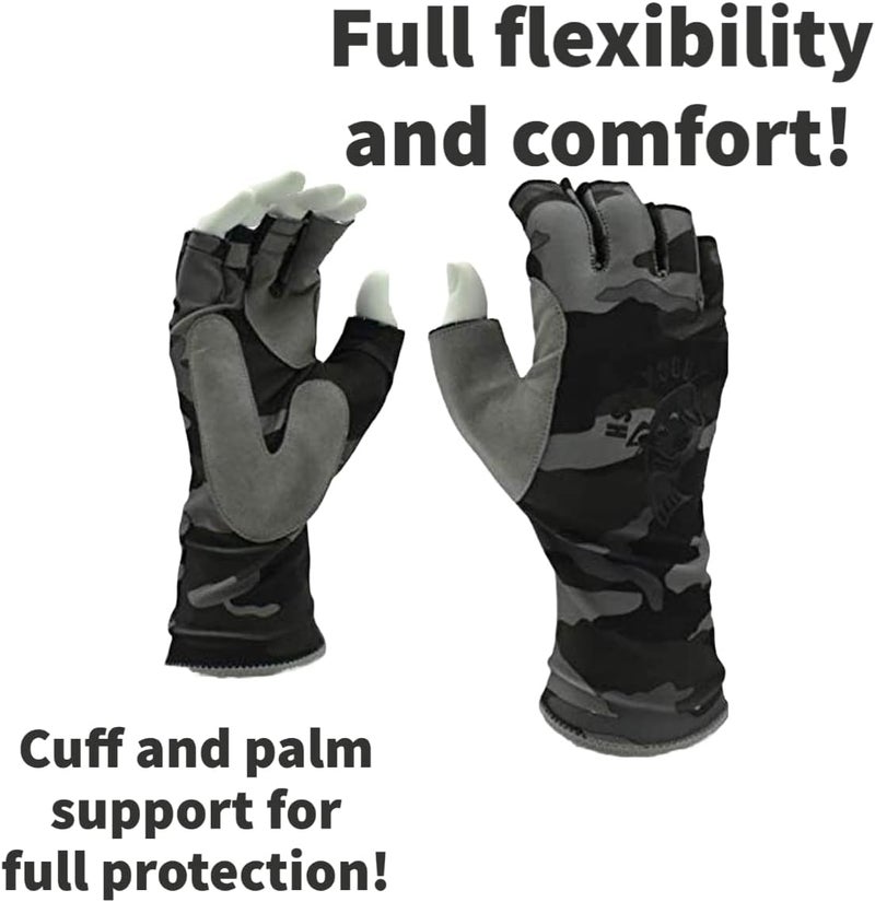 Cordova Rock Fish FP1000R HalfFinger Fishing Gloves with Extended Wrist and Synthetic Leather Palm Durable Salt  Fresh Water One Pair Large - Image 4