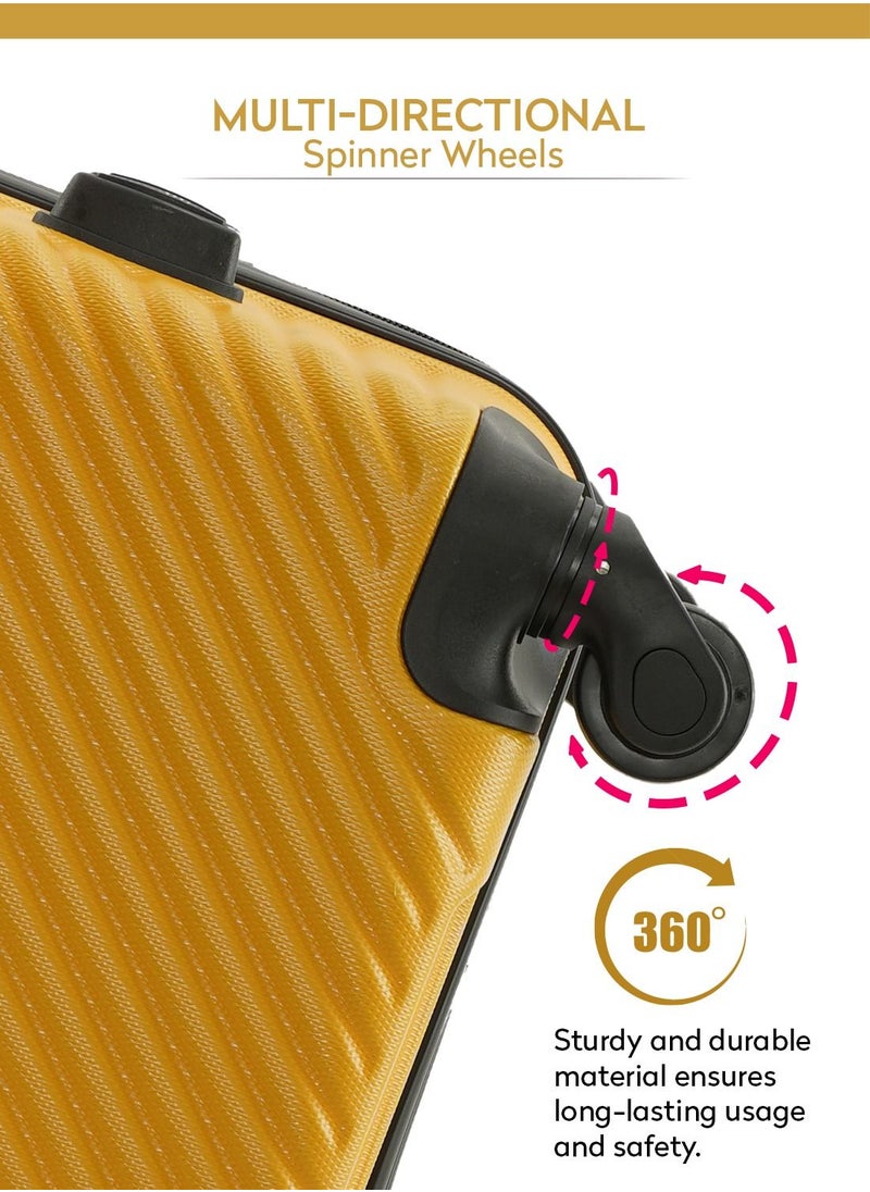 PARAJOHN - Vizro 3-Piece ABS Hardside Spinner Luggage Trolley Set Yellow - Image 1