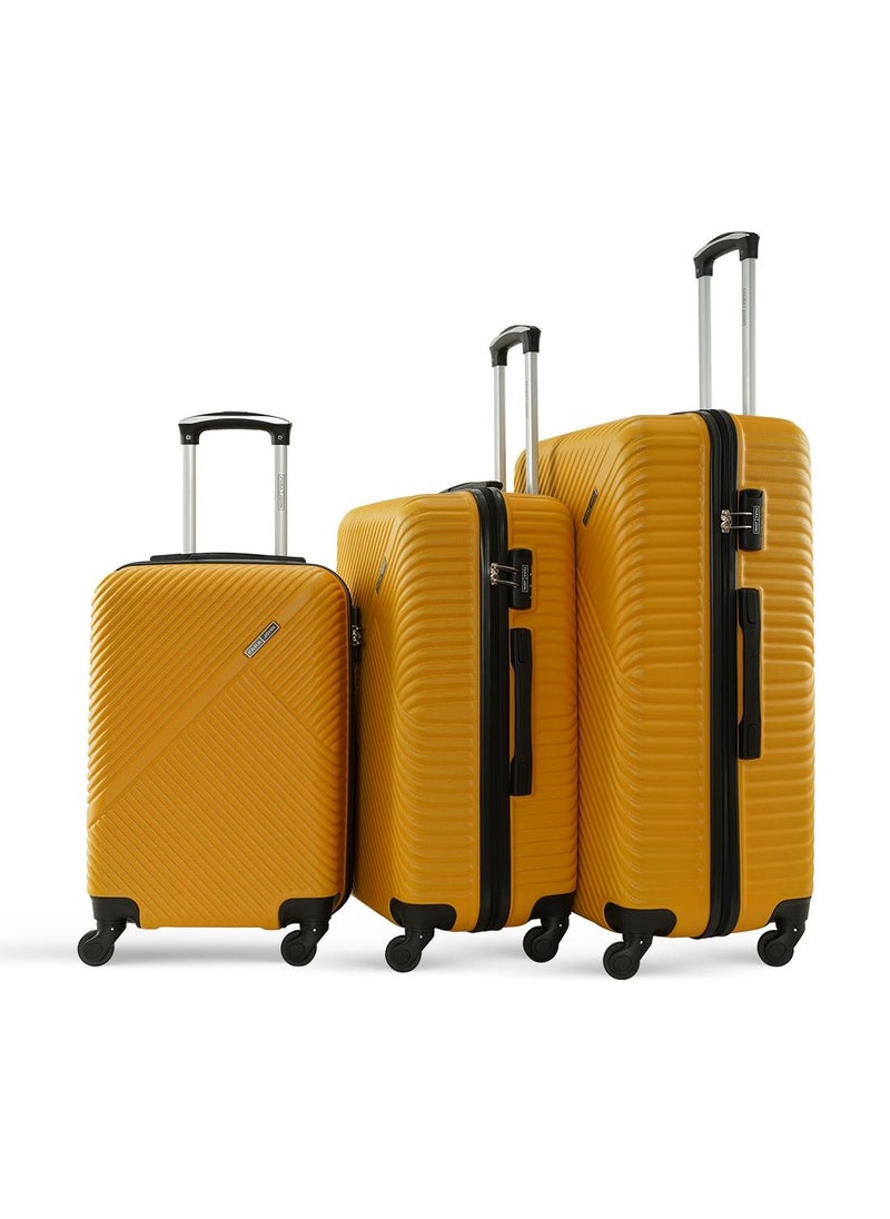 PARAJOHN - Vizro 3-Piece ABS Hardside Spinner Luggage Trolley Set Yellow - Image 1