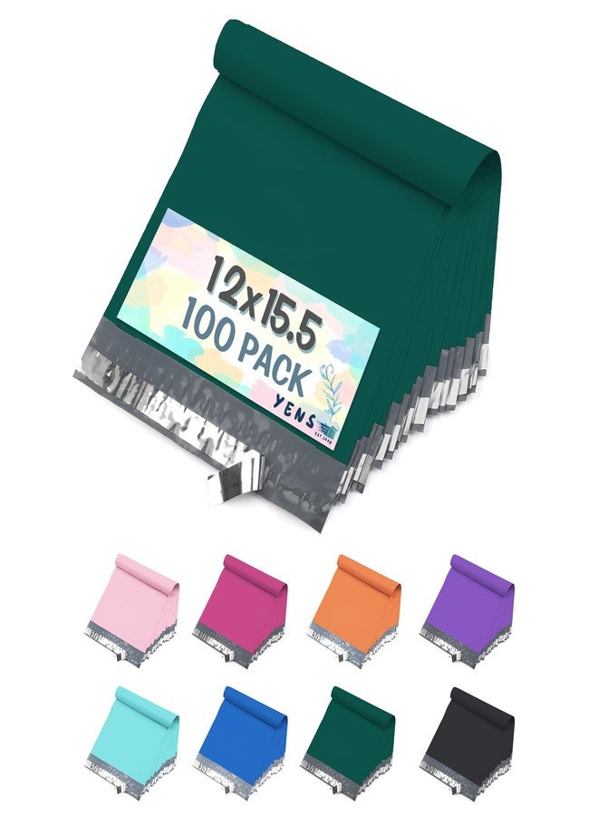 Yens Poly Mailers 12X15.5 100 Pack Green,Strong Self Seal Adhesive Shipping Envelopes Waterproof for Shipping, Mailing, Packaging M5 - Image 1