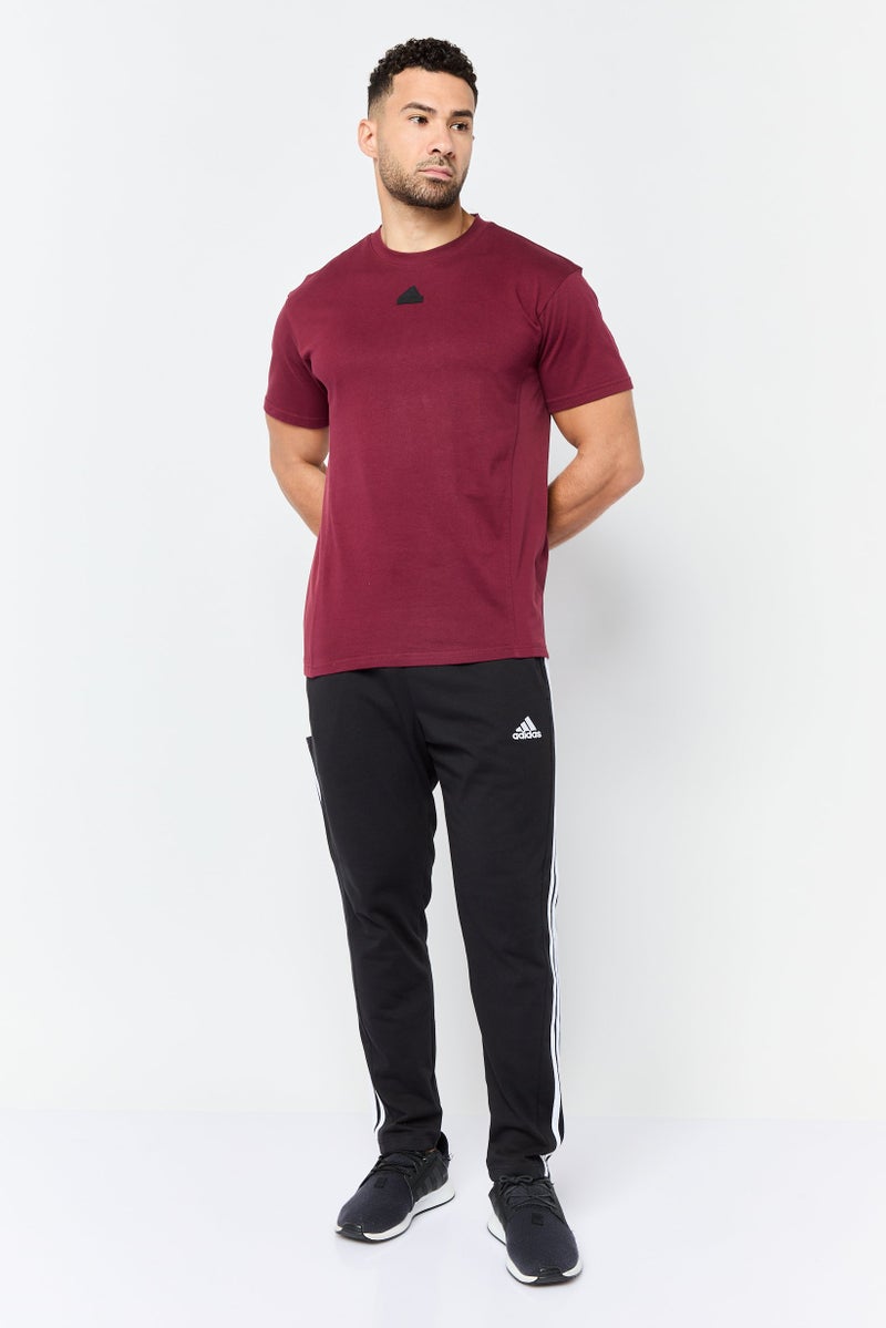 Adidas Men Sportswear Fit Short Sleeve Outdoors T-Shirt, Maroon - Image 2