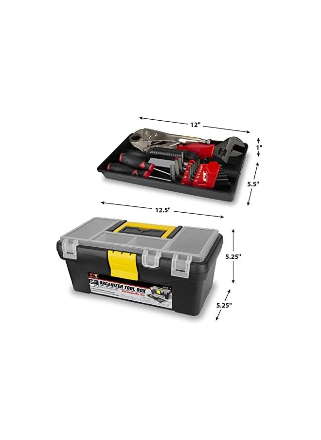 Performance Tool Tool W54012 Heavy Duty Plastic Organizer Tool Box for Workshops and Garages, Black, 12.5"  - Image 3