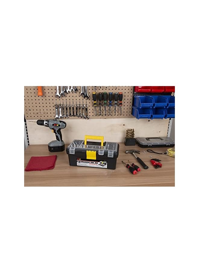 Performance Tool Tool W54012 Heavy Duty Plastic Organizer Tool Box for Workshops and Garages, Black, 12.5"  - Image 5