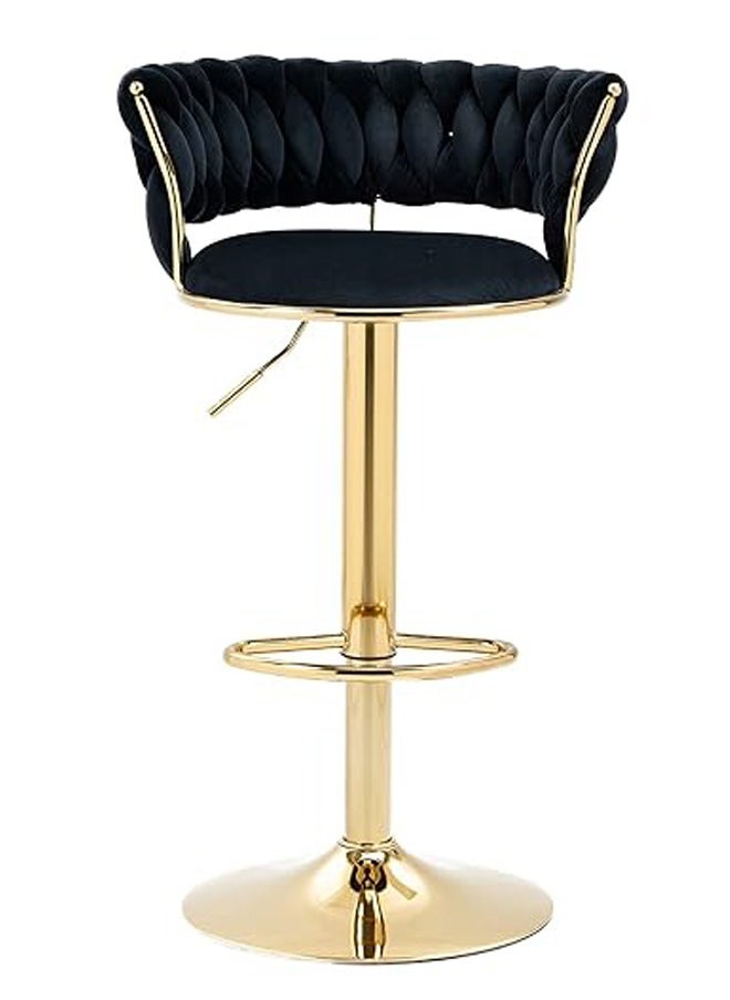 DubaiGallery - Modern Velvet Adjustable Barstools 360° Swivel Counter Stools with Golden Base Upholstered Open Back Tall Bar Chairs with Footrest for Home Pub Kitchen - Image 1