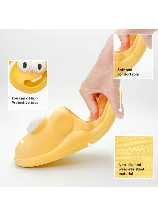 شبشب نسائي خفيف الوزن من PVC، نعل مضاد للانزلاق ناعم ومريح، صندل سلايد للاستخدام في الحمام والدش والمنزل والخارج، لون أصفر - Image 4