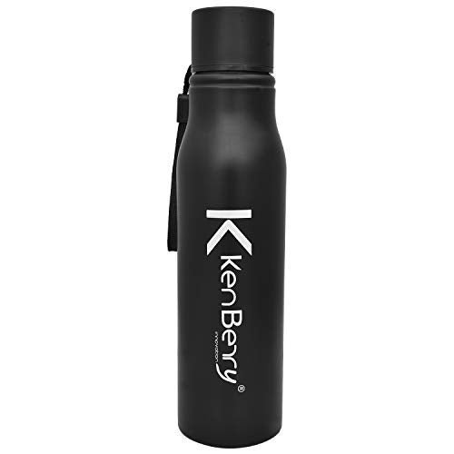 KenBerry Stainless Steel Water Bottle 750 ML Alpha Duo (Pack of 1, Black) - Image 1