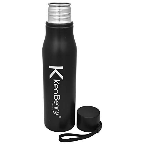 KenBerry Stainless Steel Water Bottle 750 ML Alpha Duo (Pack of 1, Black) - Image 2