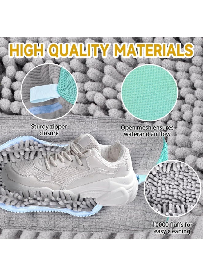 Shoe Cleaning Bag,Shoe Washing Bag for Machine,Laundry Shoes,Fluffy Fibers 360° Wrap-Around Cleaning,Reusable Washer All Types and Sizes, Grey 1pcs, - Image 3