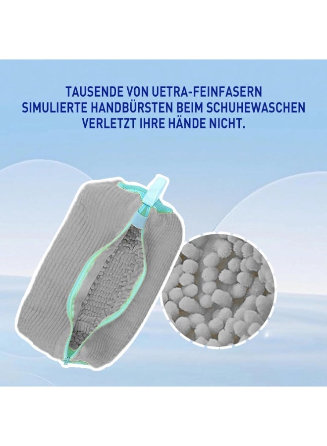 Shoe Cleaning Bag,Shoe Washing Bag for Machine,Laundry Shoes,Fluffy Fibers 360° Wrap-Around Cleaning,Reusable Washer All Types and Sizes, Grey 1pcs, - Image 4