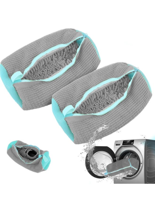 Shoe Cleaning Bag,Shoe Washing Bag for Machine,Laundry Shoes,Fluffy Fibers 360° Wrap-Around Cleaning,Reusable Washer All Types and Sizes, Grey 1pcs, - Image 1