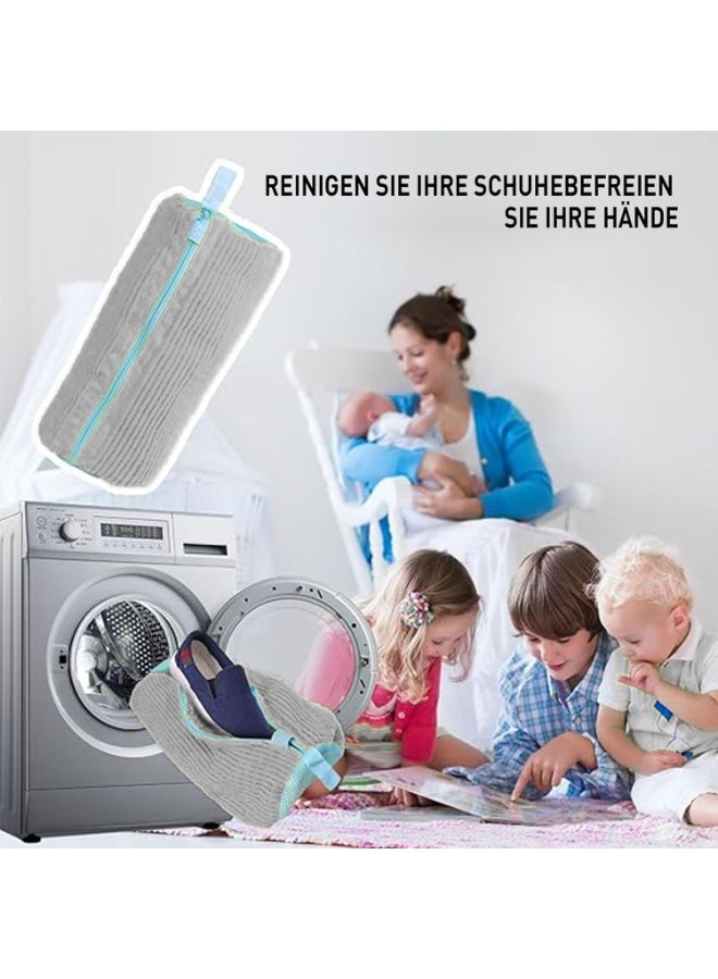 Shoe Cleaning Bag,Shoe Washing Bag for Machine,Laundry Shoes,Fluffy Fibers 360° Wrap-Around Cleaning,Reusable Washer All Types and Sizes, Grey 1pcs, - Image 5