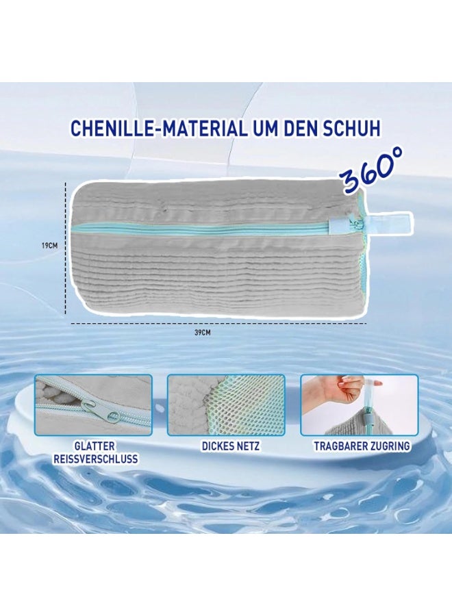 Shoe Cleaning Bag,Shoe Washing Bag for Machine,Laundry Shoes,Fluffy Fibers 360° Wrap-Around Cleaning,Reusable Washer All Types and Sizes, Grey 1pcs, - Image 2