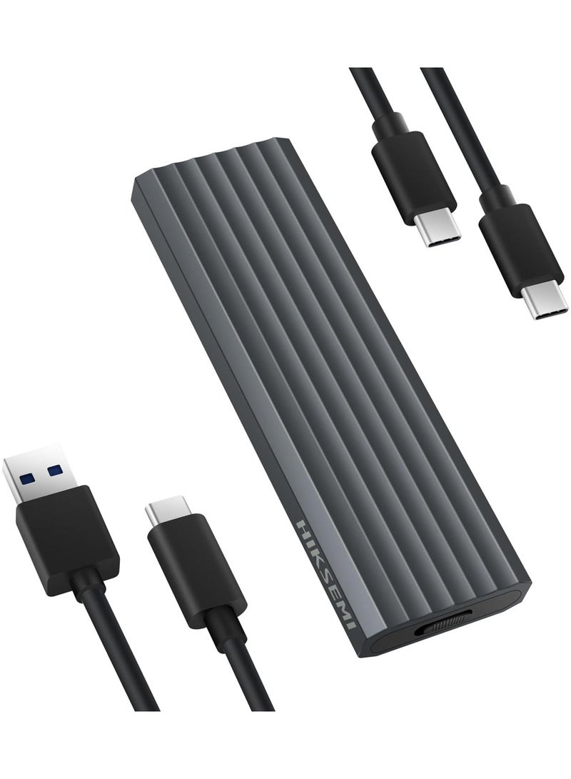 هيكسيمي علبة HIKSEMI M.2 NVMe SSD – محول USB-C 3.2 Gen 2 بسرعة 10Gbps، تصميم بدون أدوات من الألمنيوم لأقراص SSD نوع M-Key وM+B Key بمقاسات 2230/2242/2260/2280، يدعم UASP وTrim - Image 2