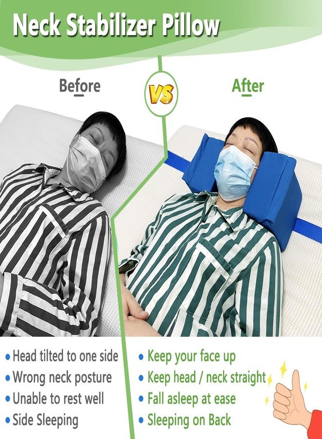 AOSSA Neck Stabilizer Pillow for Sleeping Upright, Head Cradle Pillow, After Surgery Positioning Pillows for Adults Elderly, Bedridden Neck Support Wedge for Bed, Head Positioner, Face Up Pillow - Image 2