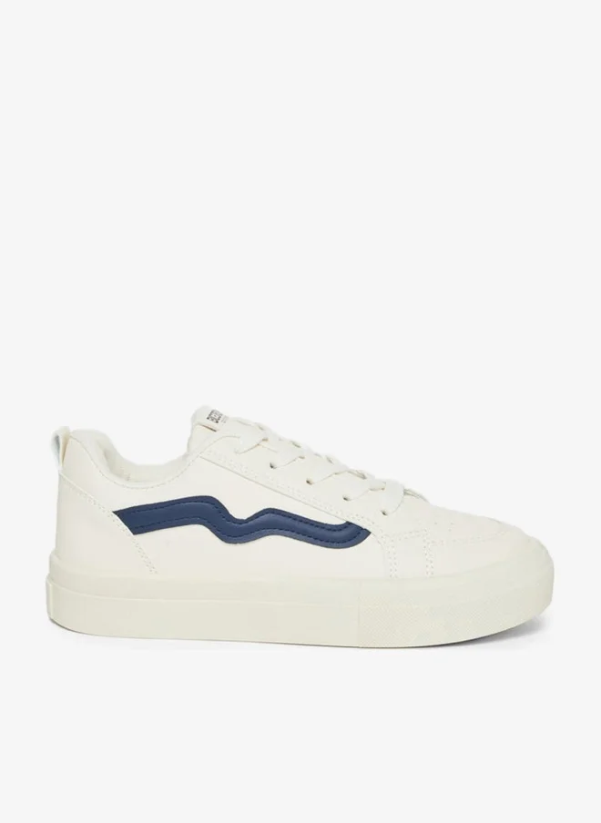Styli Active Cream Striped Detail Sneakers