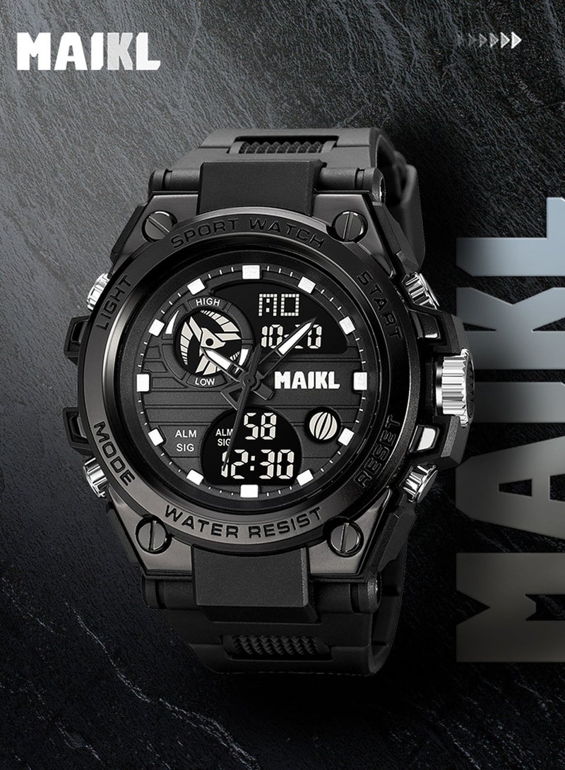 MAIKL upgraded Wolverine watch for male high school students, multifunctional waterproof night light dual display technology sense sports electronic watch for men - Image 1