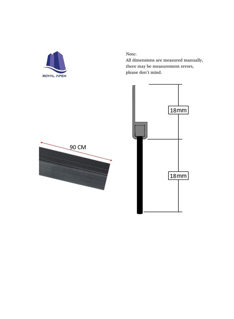 Door Bottom Brush & Rubber Seal with Screw for Exterior/Interior Doors, Insulation Door Seal Sound Proof Under Door Draft Blocker- Keeping Noise Repellent & Dust (90cm, Rubber Black)  - Image 2