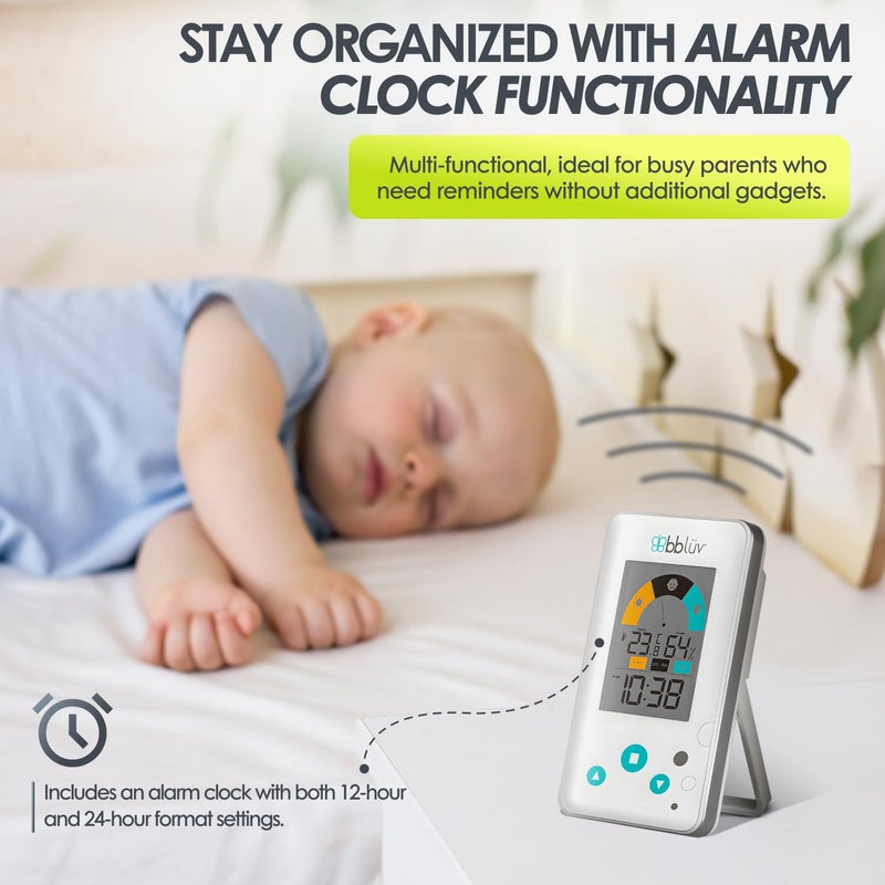bblÃ¼v IgrÃ¶ 2-in-1 | Indoor Digital Thermometer and Hygrometer | Humidity Meter for Baby Room with Alarm | Portable, User-Friendly | Ideal for Nursery, Home, or Travel - Image 4