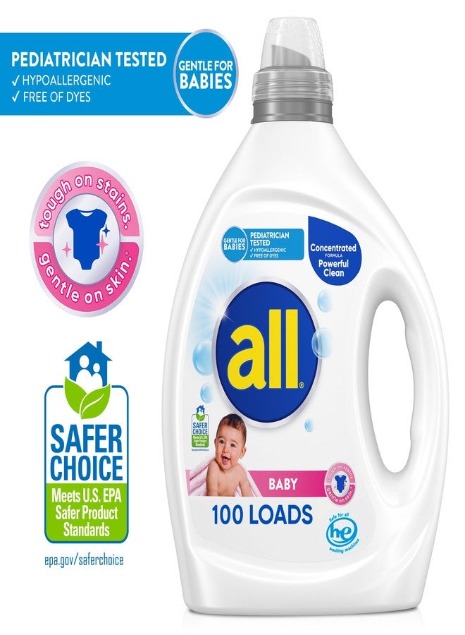 all Baby, Gentle for Baby, Liquid Laundry Detergent, Hypoallergenic for Sensitive Skin, Concentrated, 75oz, 100 Loads - Image 2