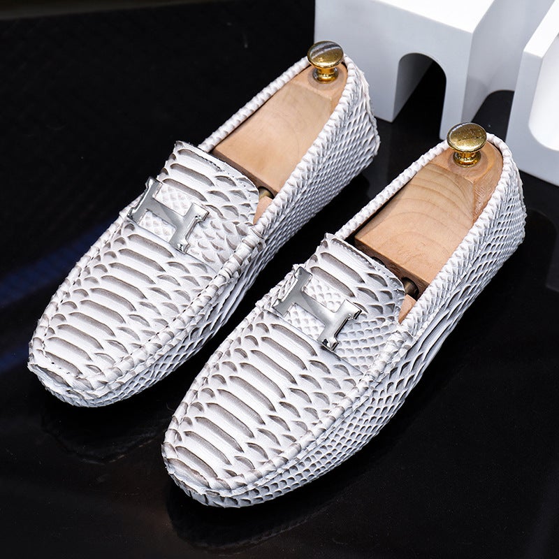 Large Size 47 Casual Leather Shoes Men'S Crocodile Style Youth Trendy Shoes Soft Bottom Driving Shoes Lazy Shoes Shoes Men'S Shoes - Image 1