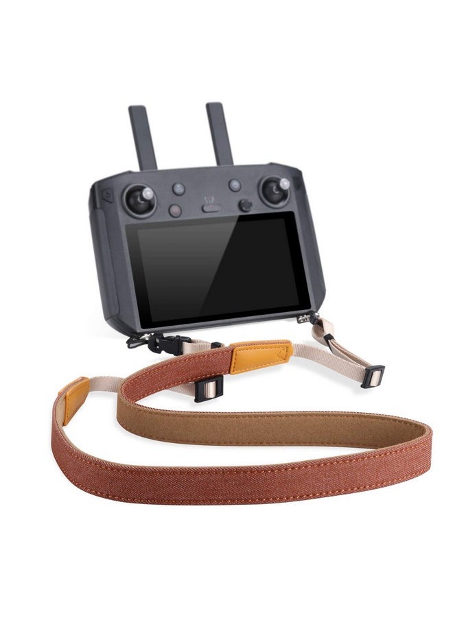 Comfortable Lanyard Strap For Dji Rc Pro Smart Controller Accessories Mavic 3 Cine 2 Pro/Zoom Air2S Drone With Screen Remote Controller Shoulder Neck Tape Screws [Brown]