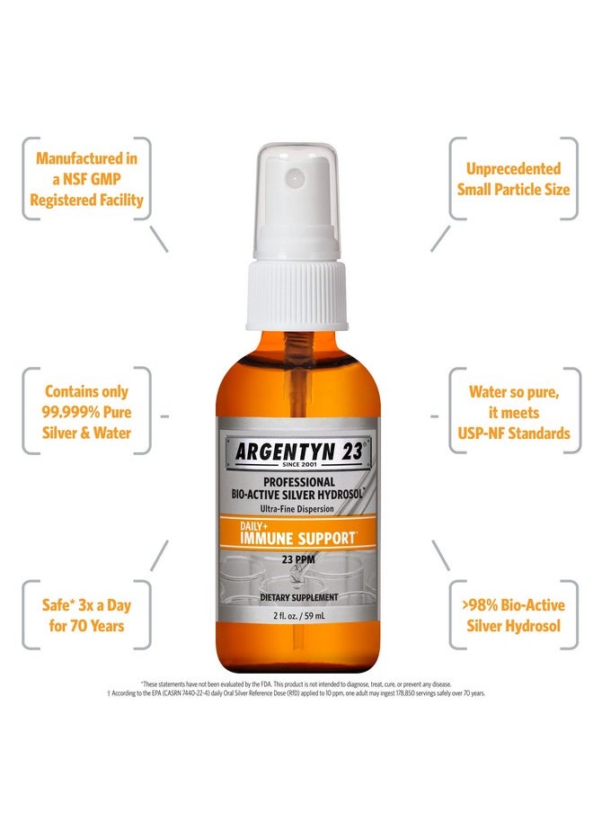 Argentyn 23 Professional Bio Active Silver Hydrosol For Immune Support Colloidal Silver 23Ppm 2Oz (59Ml) Fine Mist Spray  - Image 3