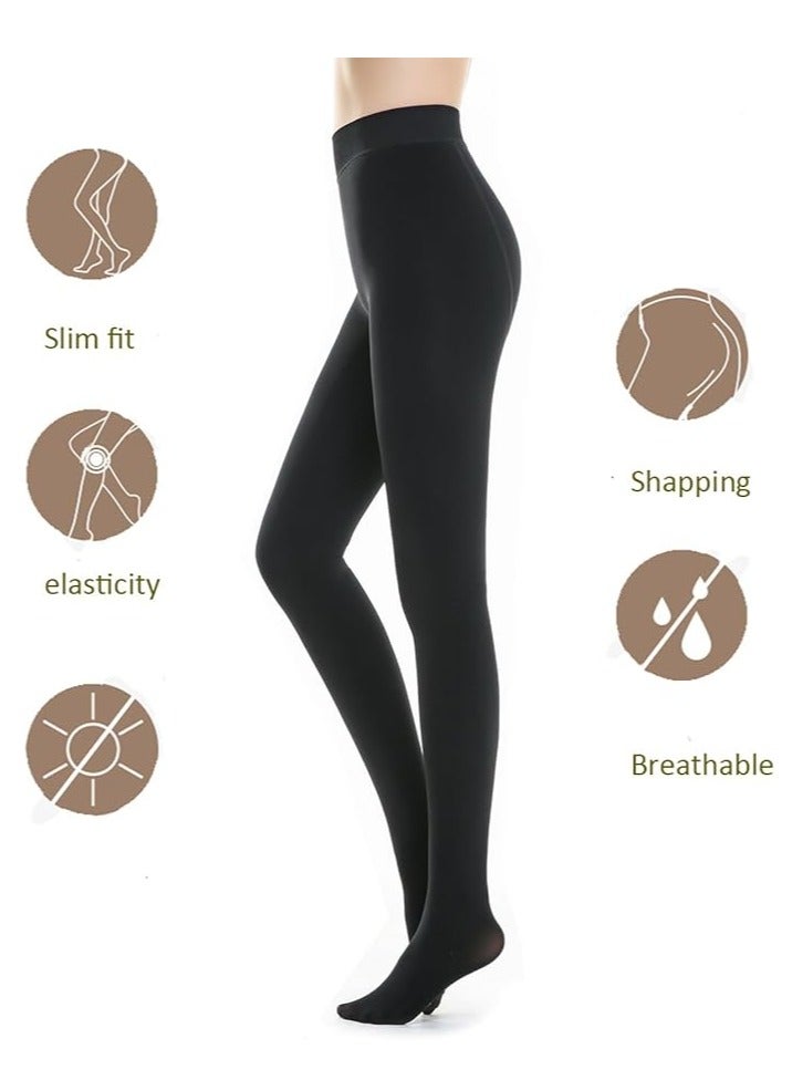 سي اتش ار ليجر سروال ضيق مبطن بالصوف للتدفئة في الشتاء للنساء  سروال ضيق مخملي سميك حراري - Image 3