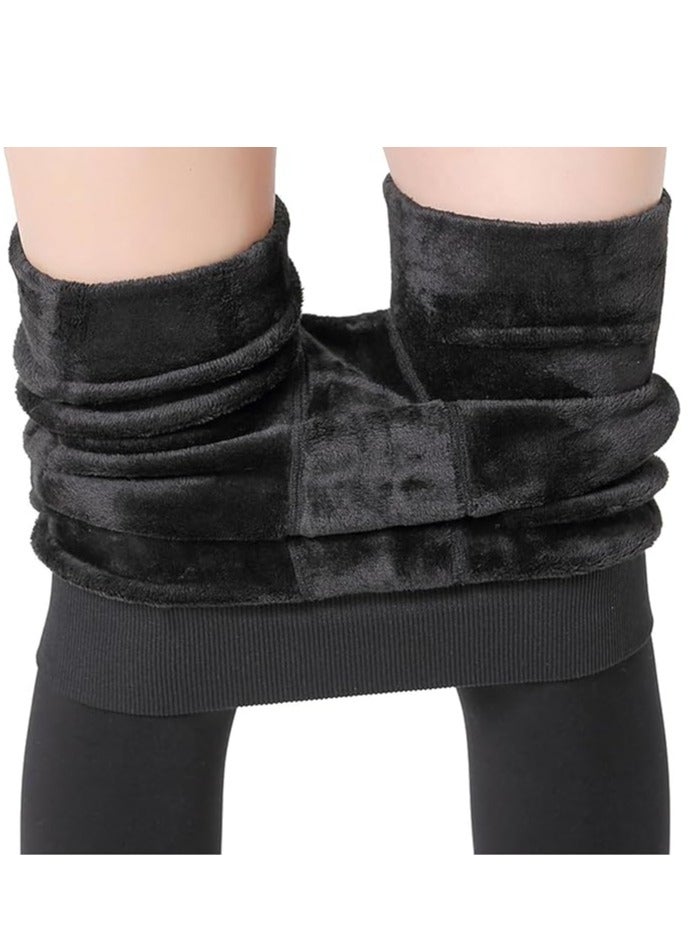 سي اتش ار ليجر سروال ضيق مبطن بالصوف للتدفئة في الشتاء للنساء  سروال ضيق مخملي سميك حراري - Image 4