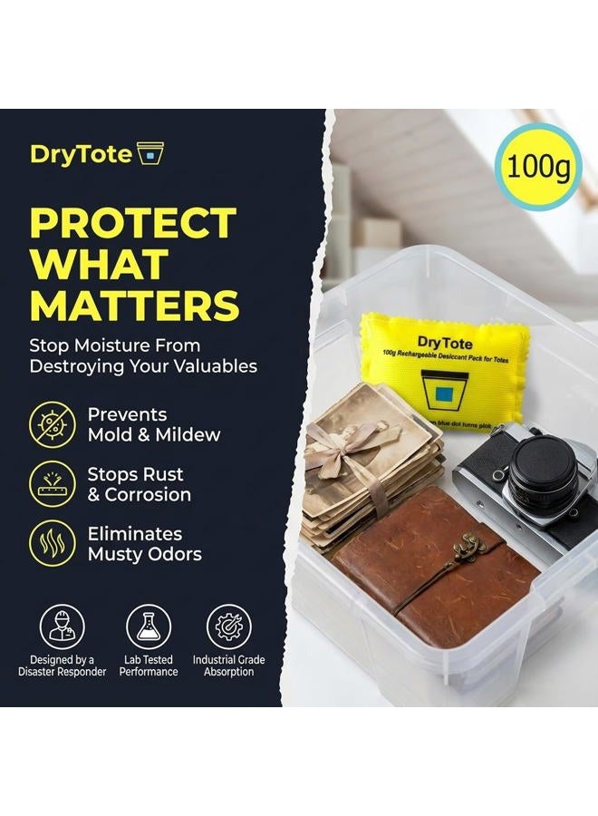 DryTote 100g Rechargeable Desiccant Pack - Moisture Absorbing Bag - Desiccant Dehumidifier for Storage Bins and Totes … - Image 3