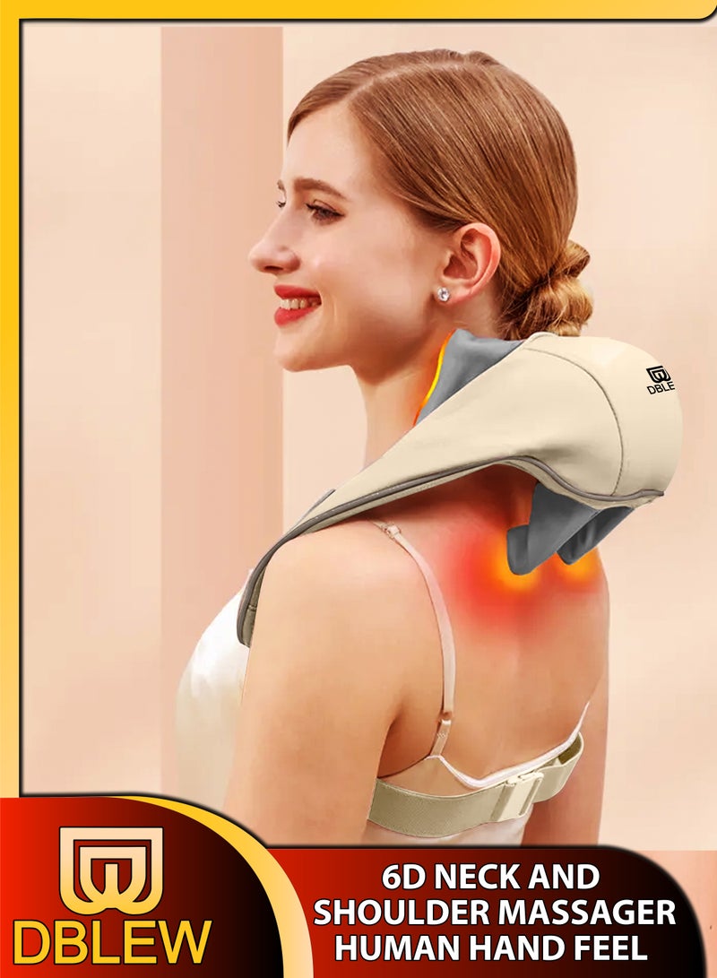 DBLEW Shiatsu Neck and Shoulder Massager With Heat Relieve Tension Target Acupoints Spa-Quality Massage 6D Extra Large Massage Head Wearable Design Ideal For Pain Relief Muscle Relaxation Stress Reduction  - Image 1