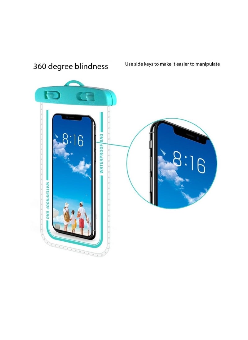 CityRiya-Long 2Pcs Waterproof Phone Pouch Set,Touch-Sensitive Underwater Dry Bag, IPX8 Certified Universal Phone Protector for Phones up to 7.2'' - Perfect for Swimming, Diving, Beach, Hot Spring, Water Park, Cruise, Snorkeling, Boating, Rafting & Water Sports Adventures(D7-2,Black)  - Image 4
