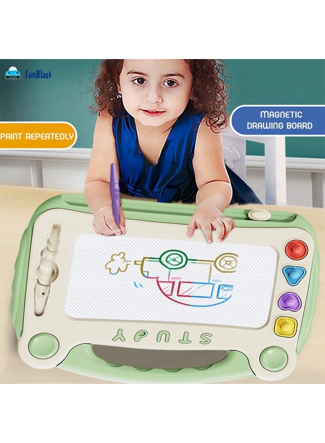 فنبلاست لوح مغناطيسي من فن بلاست ماجيك سليت للأطفال، لعبة تعليمية للأطفال مع رسومات وأشكال مغناطيسية، متعدد الألوان (أخضر) - Image 2