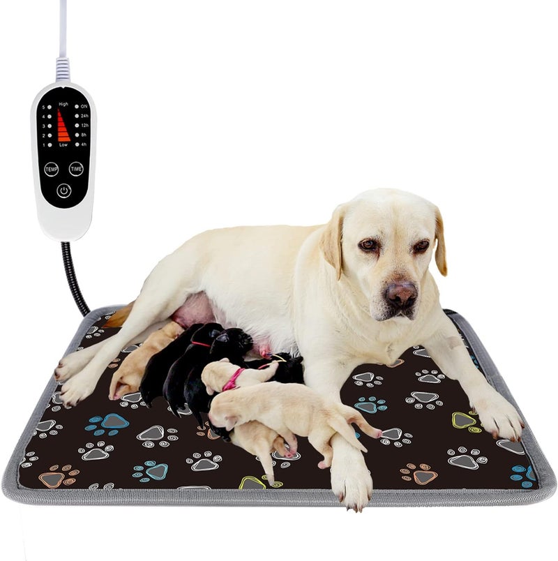 furrybaby Pet Heating Pad, Waterproof Dog Heating Pad Mat for Cat with Durable Anti-Bite Tube Indoor for Puppies Dogs Cats (1 Pack Black, 40 X 28in, Temp Adjustable) - Image 1