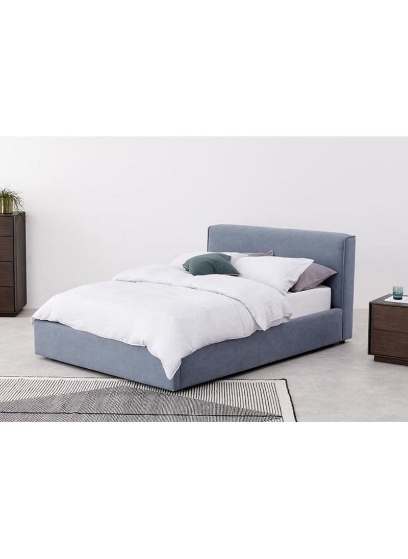 Modern - Button Tufted Bed Blue 100Cm - Image 1