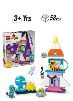 LEGO LEGO Duplo 3-in-1 Space Shuttle Adventure 10422 Building Blocks Toy (58 Pieces)  - Image 1