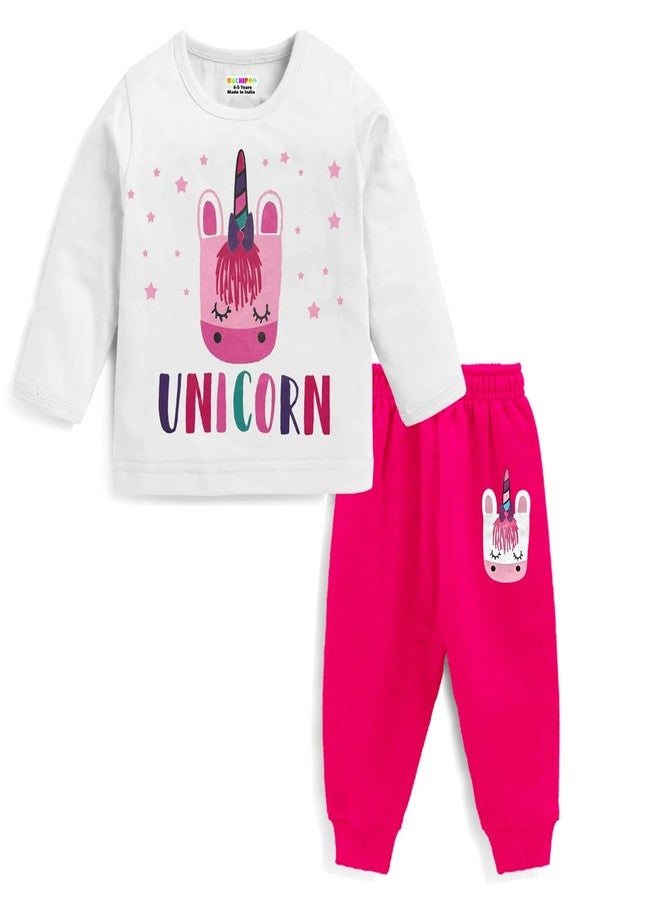 Kuchipoo Baby Girl Regular Fit Cotton T-Shirts and Pyjamas Set (KUC-PSUT-107, 12-18 Months, Multi-Colored), Printed - Image 3