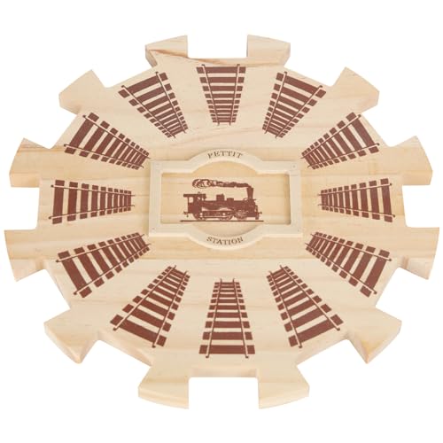 NVAAV Mexican Train Dominoes Wooden Hub 12 Player Premium Pine with Felted Bottom Durable Game Centerpiece Ideal Board Game Accessory - Image 1