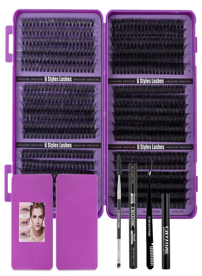 CMAYOME Lash Clusters Kit 684Pcs D Curl Natural Fake Eyelashes with Bond and Seal - Image 1