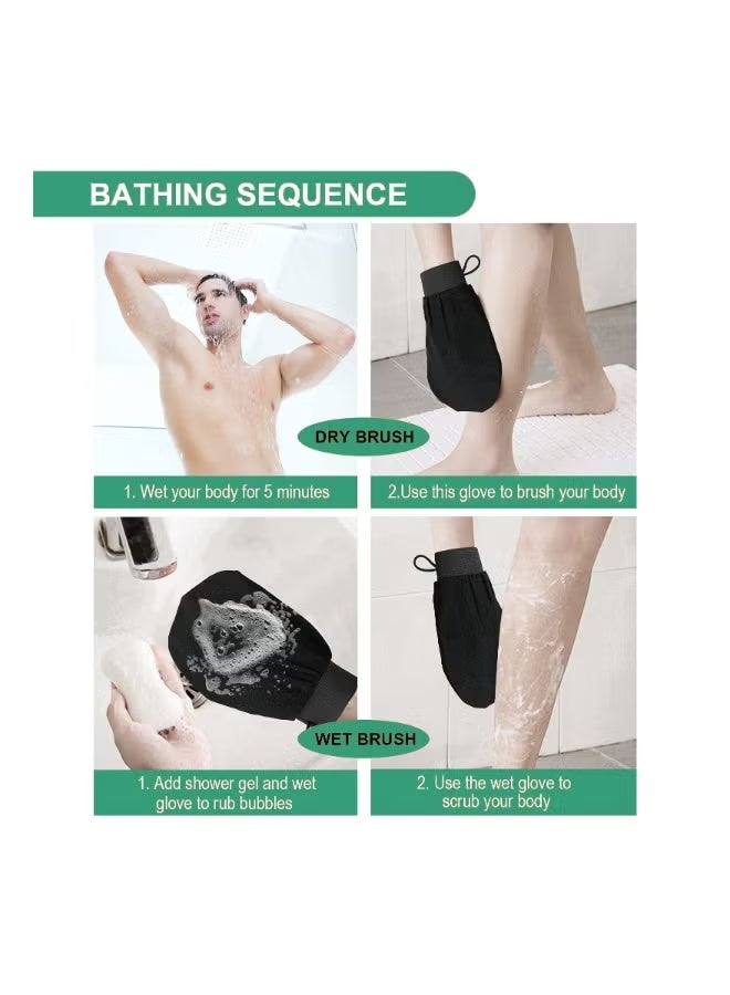Ucanbe 3-Piece Natural Silk Exfoliating Bath Gloves – Deep Cleansing Body Scrub Mitts for Smooth and Radiant Skin, Reusable Spa Shower Exfoliator Set - Image 4