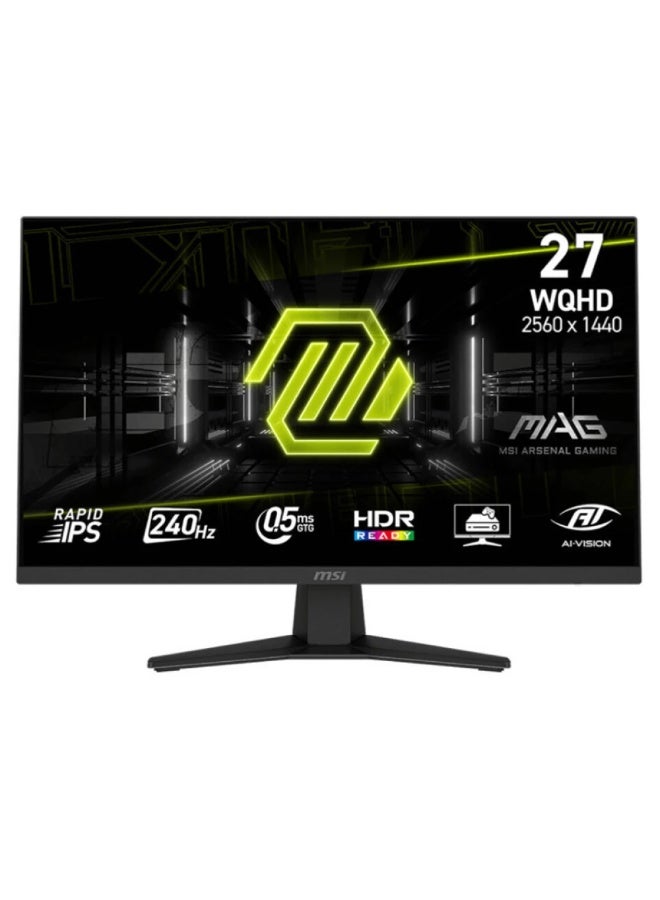 إم اس أي MAG 274QF X24 Gaming Monitor, 27" Rapid IPS Display, WQHD Resolution, 240Hz Refresh Rate, 0.5ms (GtG) Response Time, AI Vision Technology, Black | 9S6-3CE41H-061