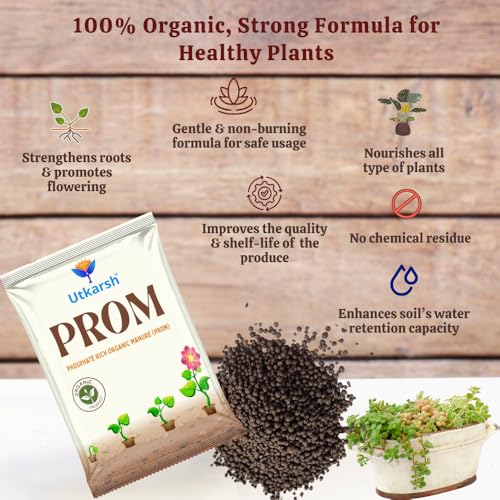 Utkarsh PROM - Phosphate Rich Organic Manure for Plants, Home Garden - 1.8 Kg Granules, 100% Water Soluble Fertilizers for Plants Growth, Bio DAP to Improve Flowering, Fruiting & Vegetables (900g X 2) - Image 4