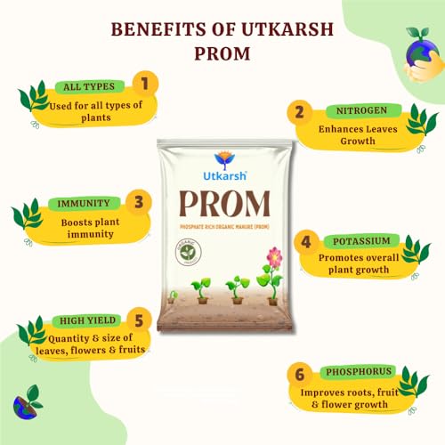 Utkarsh PROM - Phosphate Rich Organic Manure for Plants, Home Garden - 1.8 Kg Granules, 100% Water Soluble Fertilizers for Plants Growth, Bio DAP to Improve Flowering, Fruiting & Vegetables (900g X 2) - Image 5