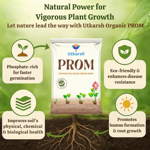 Utkarsh PROM - Phosphate Rich Organic Manure for Plants, Home Garden - 1.8 Kg Granules, 100% Water Soluble Fertilizers for Plants Growth, Bio DAP to Improve Flowering, Fruiting & Vegetables (900g X 2) - Image 2